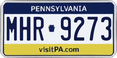 PA license plate MHR9273