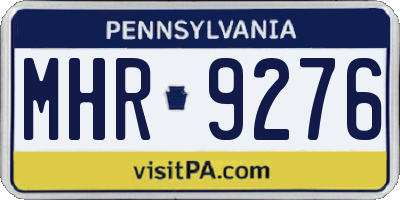 PA license plate MHR9276