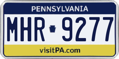 PA license plate MHR9277