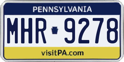 PA license plate MHR9278