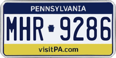PA license plate MHR9286