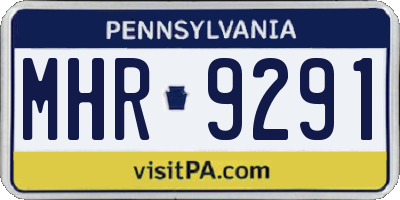 PA license plate MHR9291