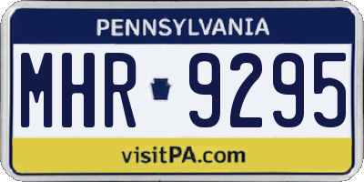 PA license plate MHR9295