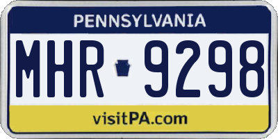 PA license plate MHR9298