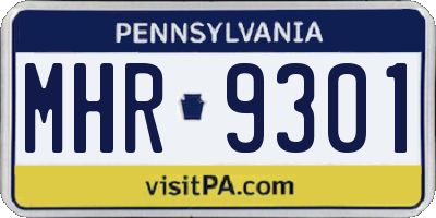 PA license plate MHR9301