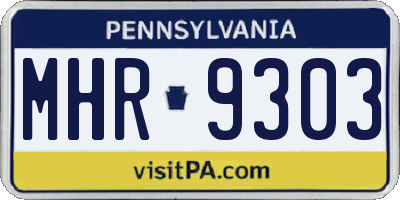 PA license plate MHR9303