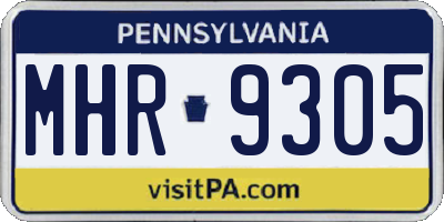 PA license plate MHR9305