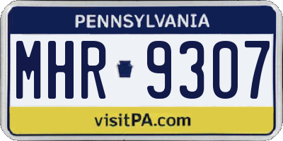 PA license plate MHR9307