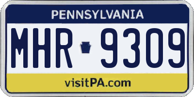 PA license plate MHR9309