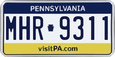 PA license plate MHR9311