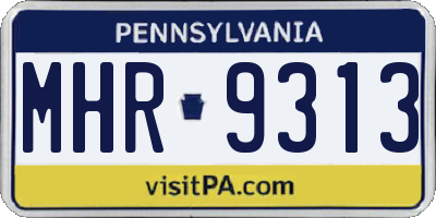 PA license plate MHR9313