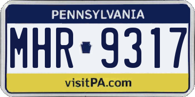 PA license plate MHR9317