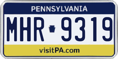 PA license plate MHR9319