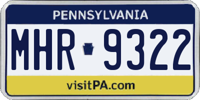 PA license plate MHR9322