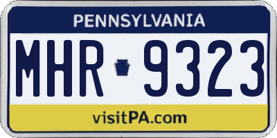 PA license plate MHR9323