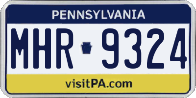 PA license plate MHR9324