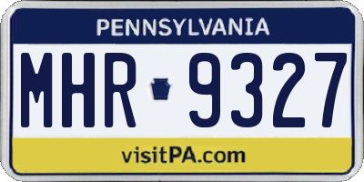 PA license plate MHR9327