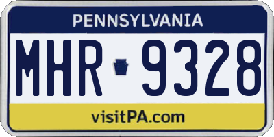 PA license plate MHR9328