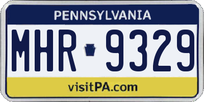 PA license plate MHR9329