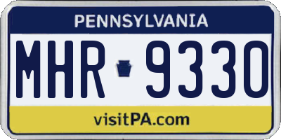 PA license plate MHR9330