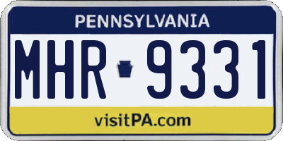 PA license plate MHR9331