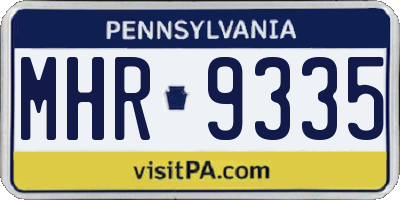 PA license plate MHR9335