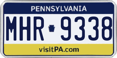 PA license plate MHR9338
