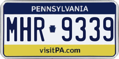 PA license plate MHR9339