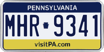 PA license plate MHR9341