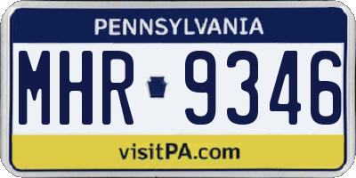 PA license plate MHR9346
