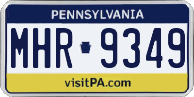 PA license plate MHR9349