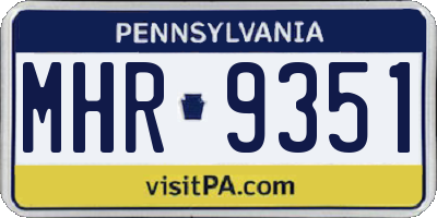 PA license plate MHR9351