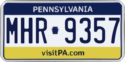 PA license plate MHR9357