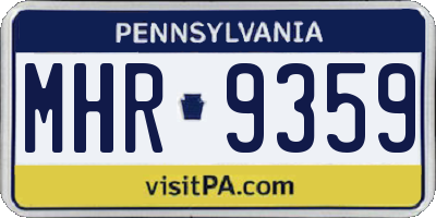 PA license plate MHR9359