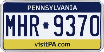 PA license plate MHR9370