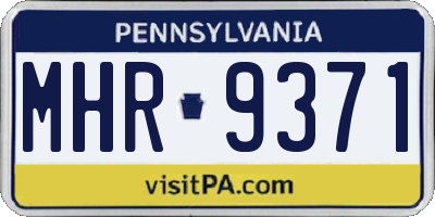 PA license plate MHR9371
