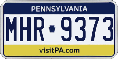 PA license plate MHR9373