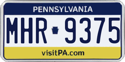 PA license plate MHR9375