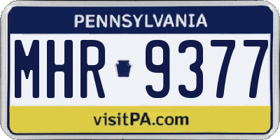 PA license plate MHR9377