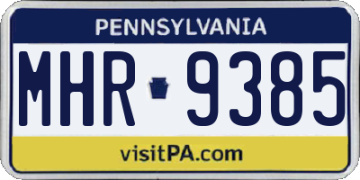PA license plate MHR9385