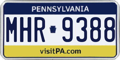 PA license plate MHR9388