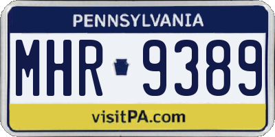 PA license plate MHR9389