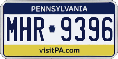 PA license plate MHR9396