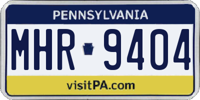 PA license plate MHR9404