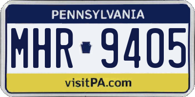 PA license plate MHR9405