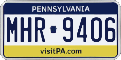 PA license plate MHR9406