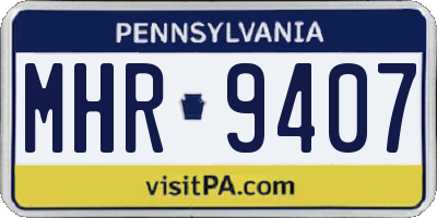 PA license plate MHR9407