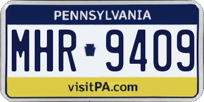 PA license plate MHR9409