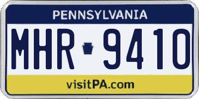 PA license plate MHR9410