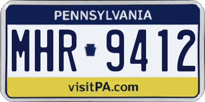 PA license plate MHR9412